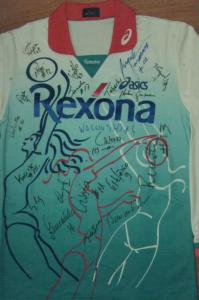 1998 - Camisa de jogo equipe Rexona 1998-99 autografada - frente