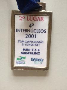 2001 - 4º Torneio  Internúcleos Etapa Campo Mourão - frente medalha (29 e 30 de setembro)