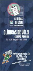 2003 - Clínica de Minivôlei e 2º Copa Cidade de Curitiba de Minivôlei - Capa folder divulgação (23 a 26 de julho)