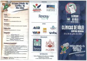 2003 - Clínica de Minivôlei e 2º Copa Cidade de Curitiba de Minivôlei - verso folder divulgação (23 a 26 de julho)